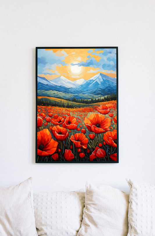 Poppies in a Field Artwork Digital Download