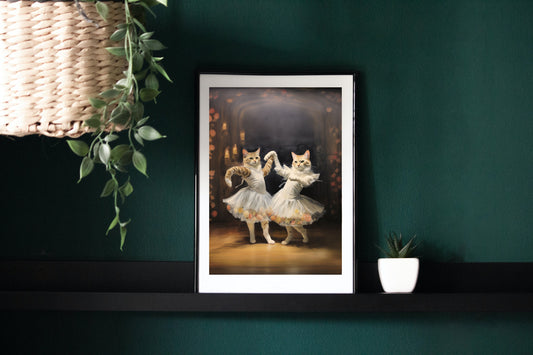 2 Cats Doing Ballet Artwork Digital Download