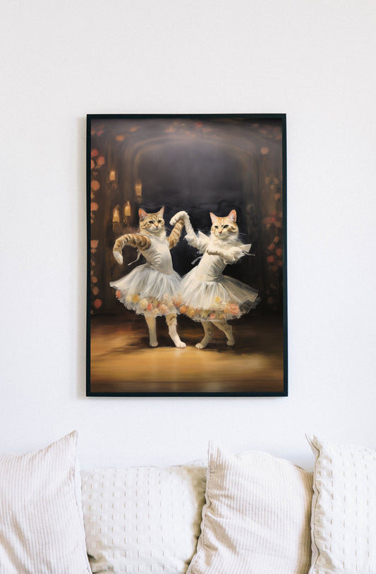 2 Cats Doing Ballet Artwork Digital Download